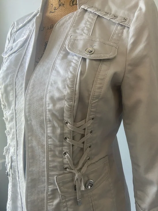 White House Black Market Sz 6 Grey Women’s Light Weight Jacket - Picture 3 of 14